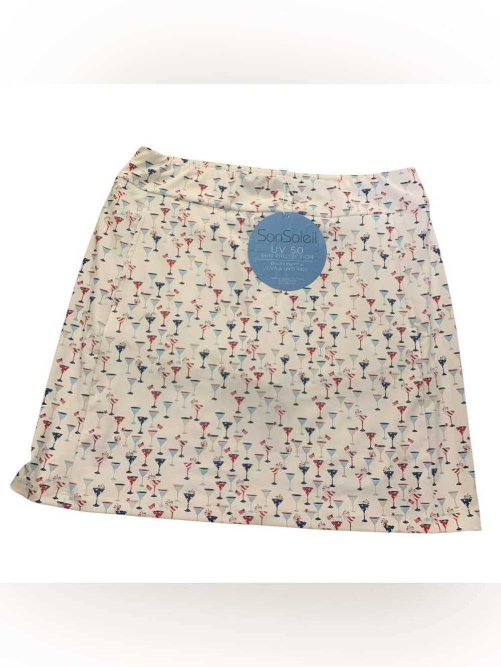 SanSoleil UV 50 Golfing Skort patriotic print size S